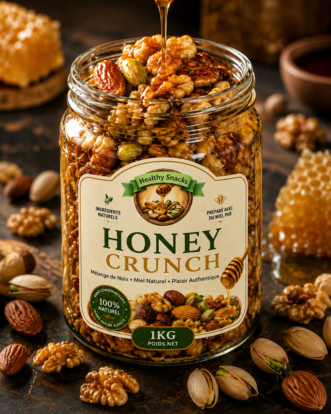 Honey Crunch – Noix Mélangées au Miel Naturel - مكسرات بالعسل