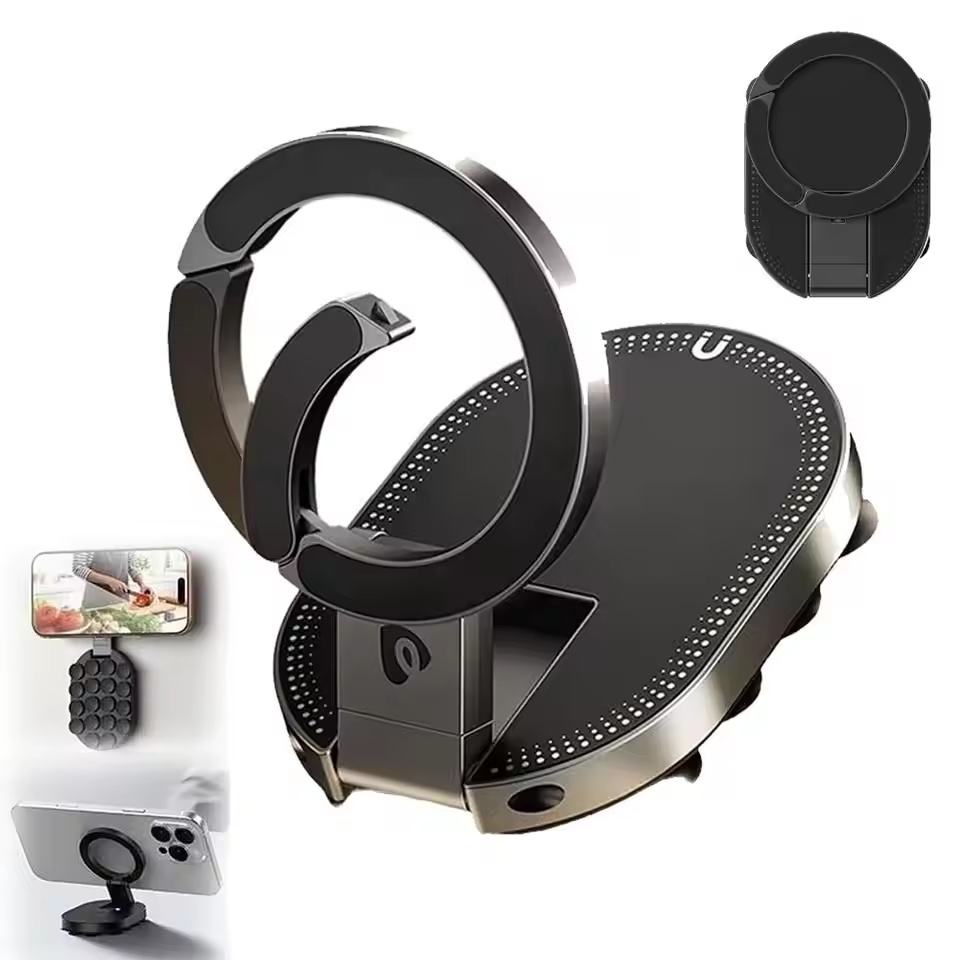 Support Magnétique 3-en-1 – Ventouse, Bague & Aimant | Fixation Instantanée Partout