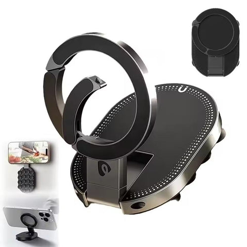 Support Magnétique 3-en-1 – Ventouse, Bague & Aimant | Fixation Instantanée Partout